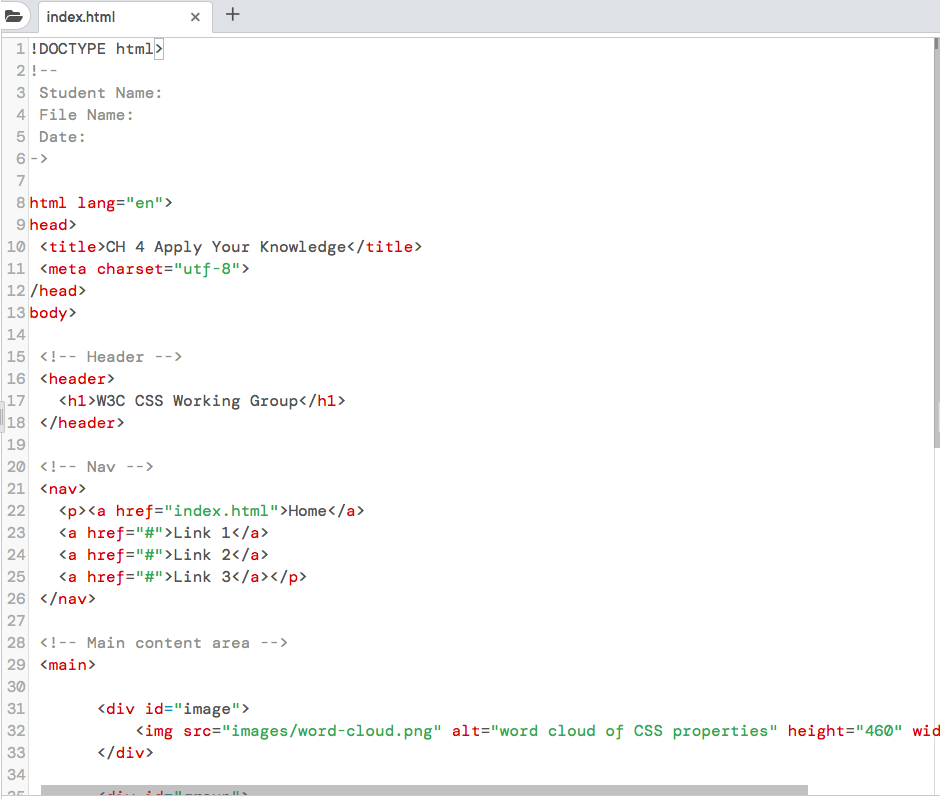 In this exercise, you will create a style sheet to