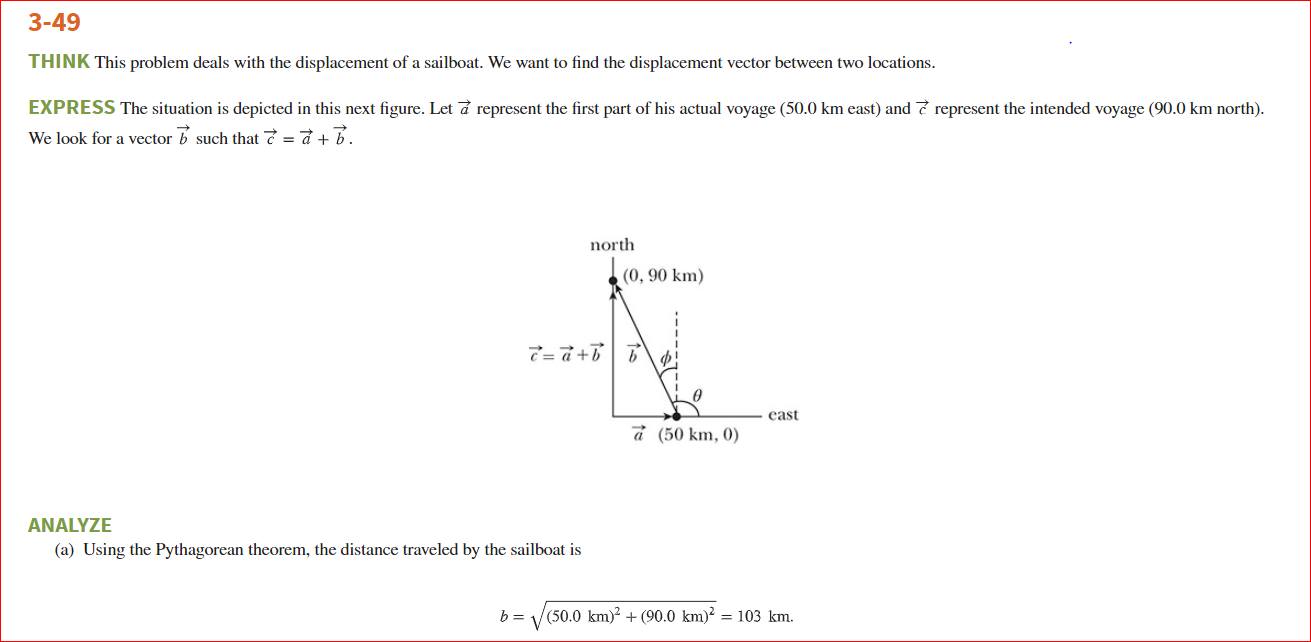 Solved 3-49 THINK This problem deals with the displacement | Chegg.com