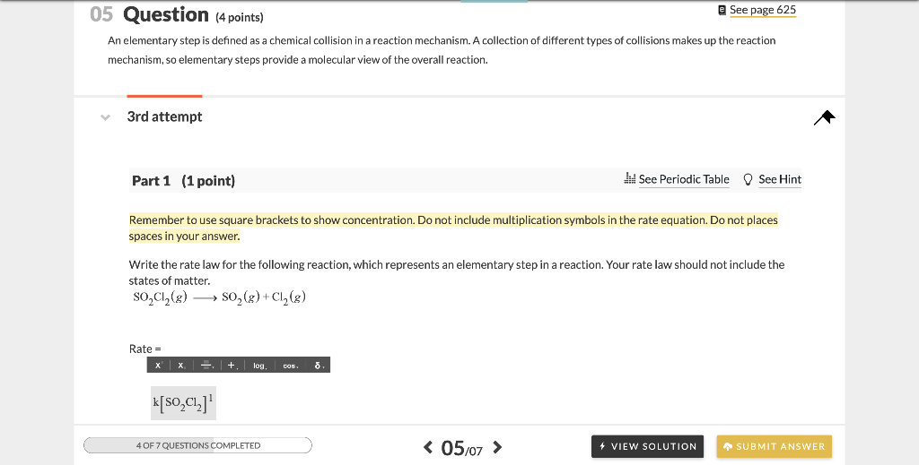 Solved 05 Question (4 points) See page 625 An elementary | Chegg.com