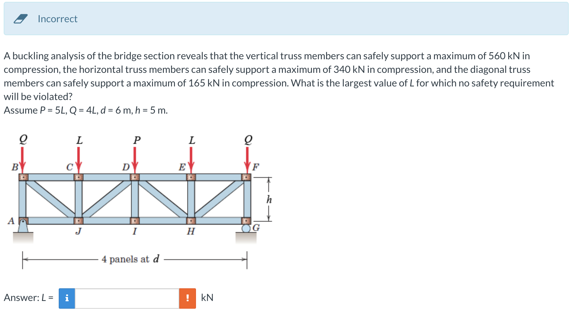 Solved A buckling analysis of the bridge section reveals | Chegg.com