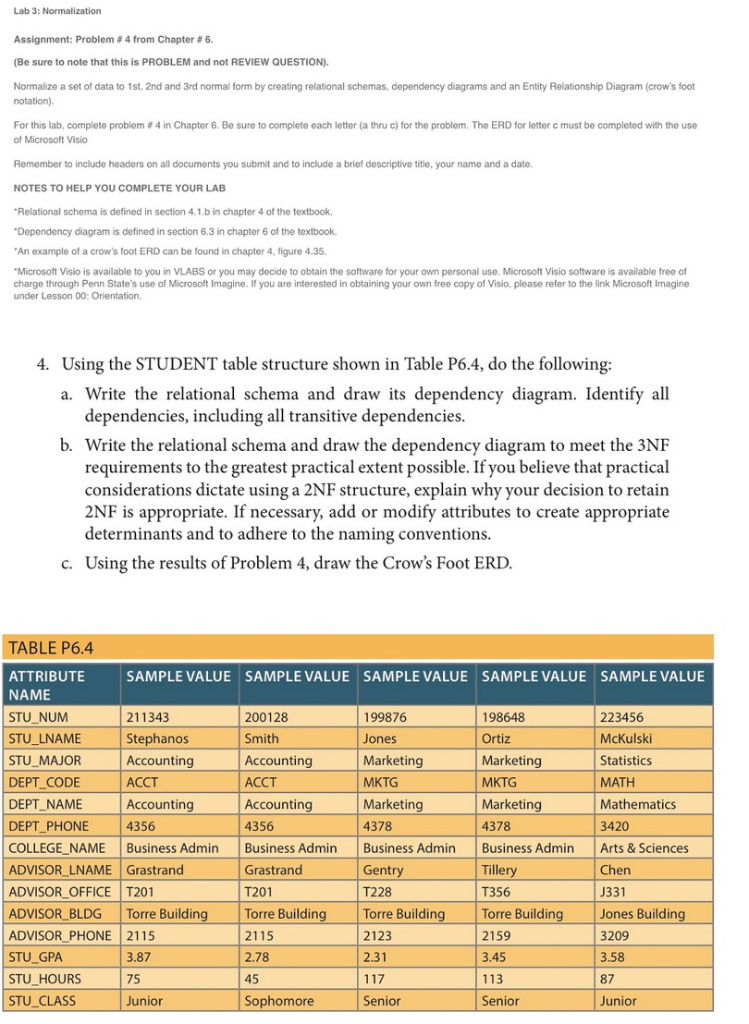 lab normalization assignment