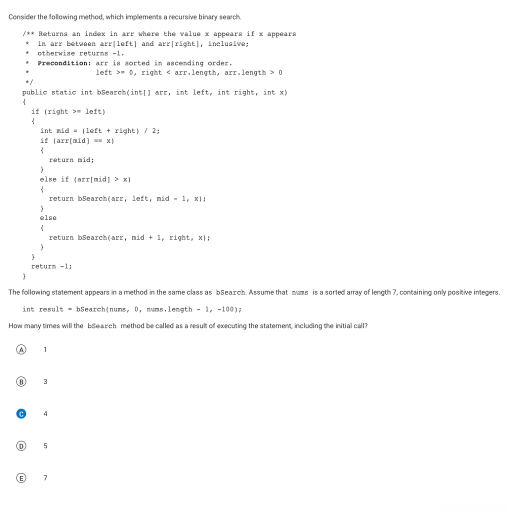 Solved Consider the following two methods, which are | Chegg.com