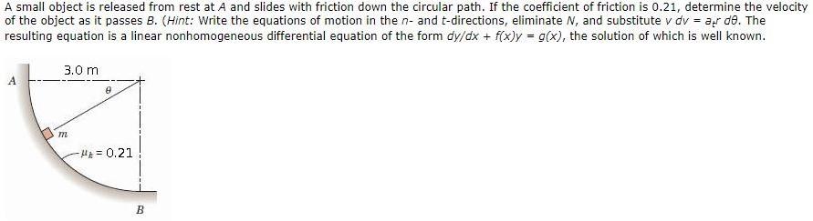 Solved A Small Object Is Released From Rest At A And Slides | Chegg.com