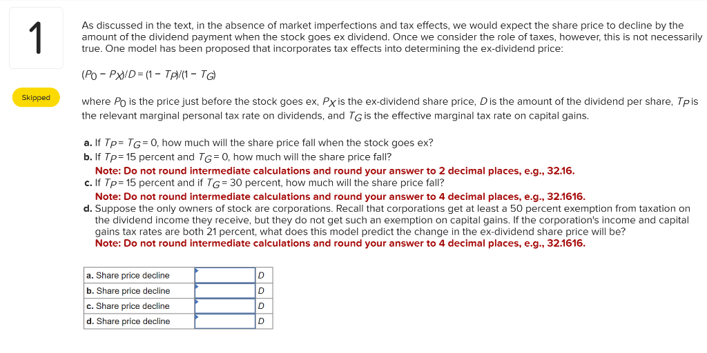 Solved As Discussed In The Text, In The Absence Of Market | Chegg.com