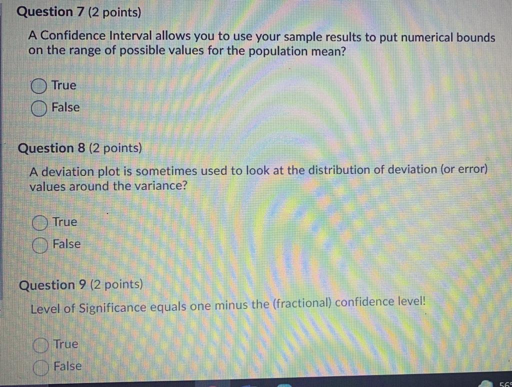 Solved Question 7 (2 points) A Confidence Interval allows | Chegg.com