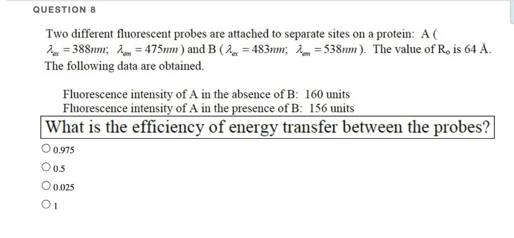 Solved QUESTION 8 Two Different Fluorescent Probes Are | Chegg.com