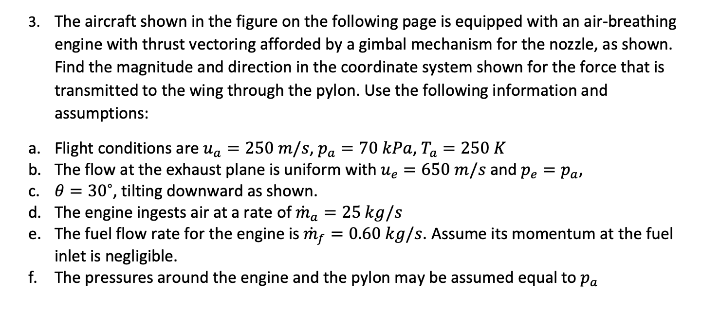 Solved 3. The aircraft shown in the figure on the following | Chegg.com