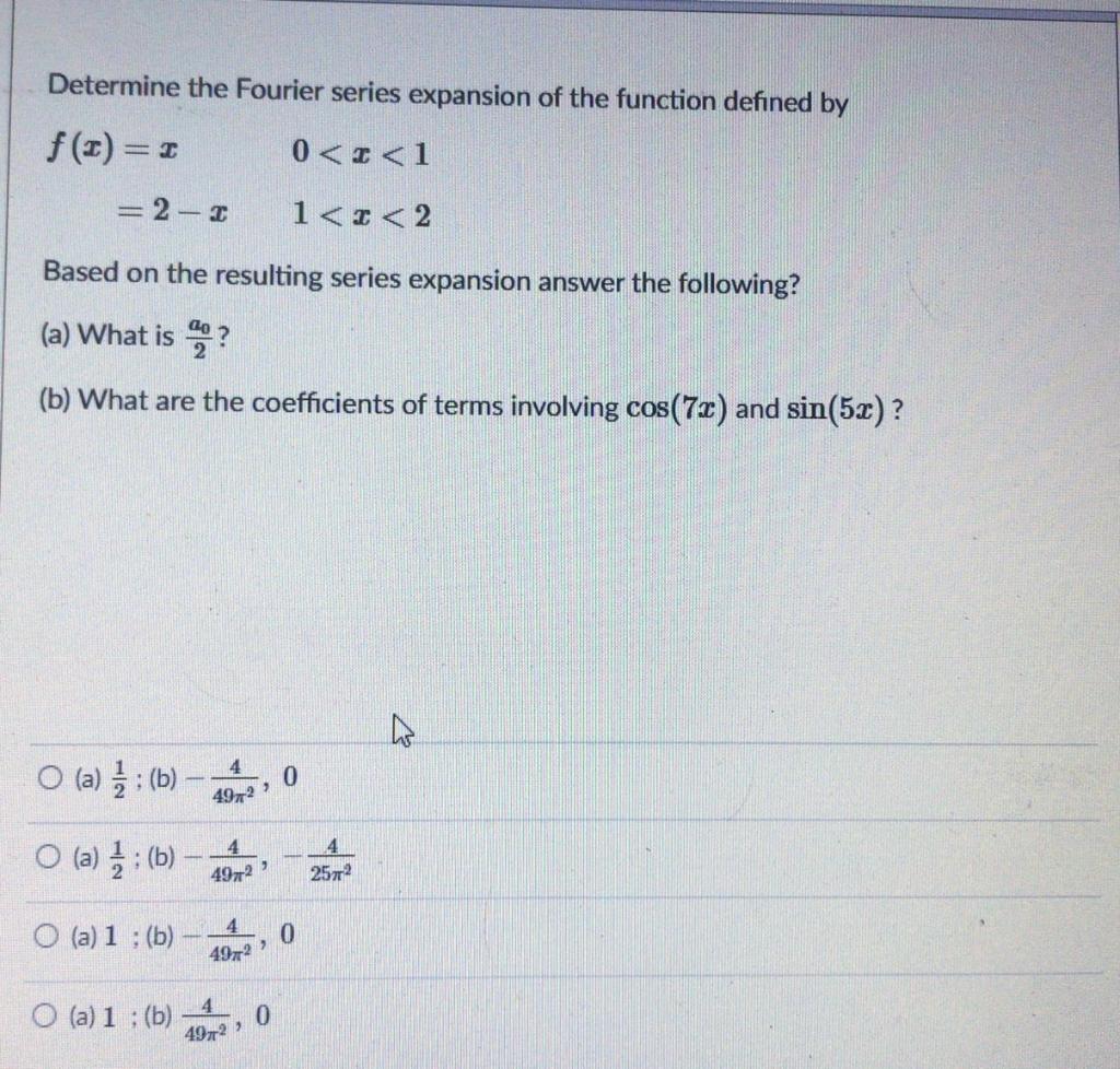 Solved Determine the Fourier series expansion of the | Chegg.com