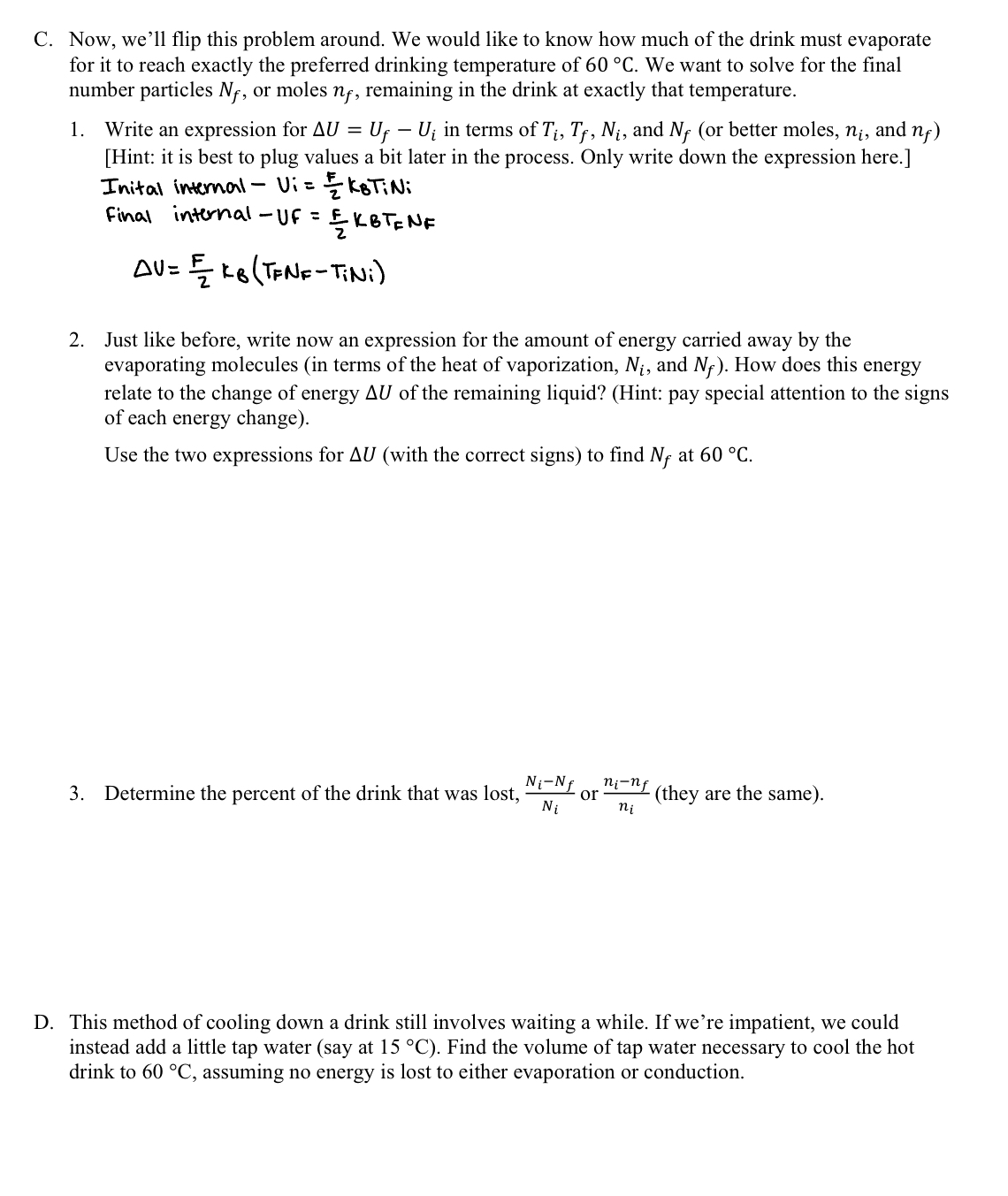 can someone help with questions C 1, 2, 3 ﻿ and D