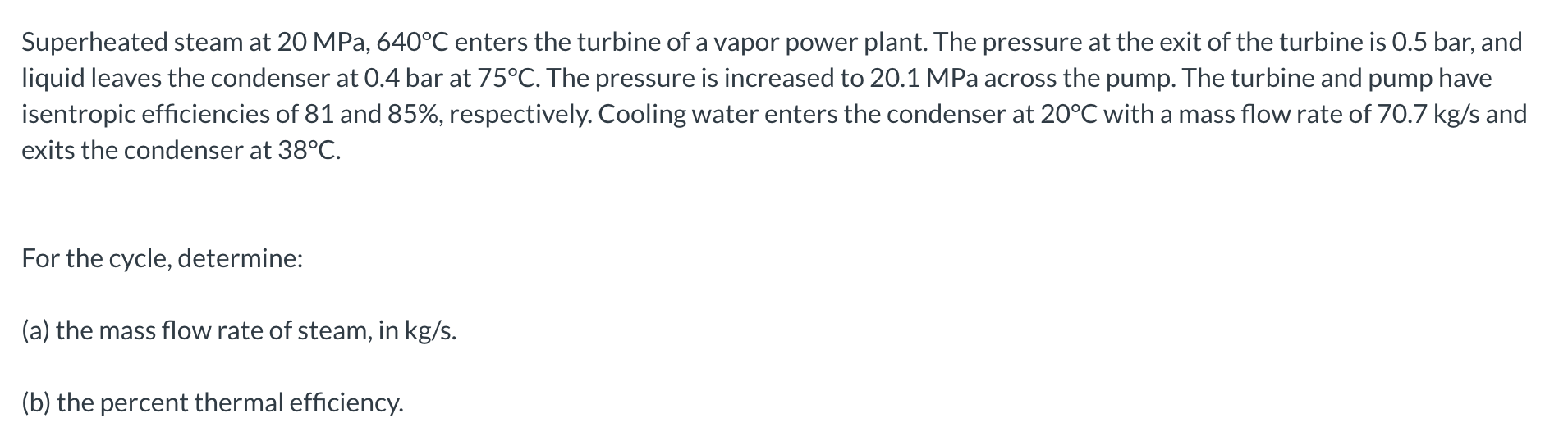 Solved Superheated Steam At 20MPa,640∘C Enters The Turbine | Chegg.com