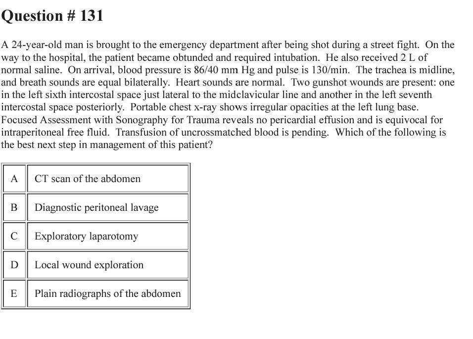 Solved Question # 131 A 24-year-old man is brought to the | Chegg.com