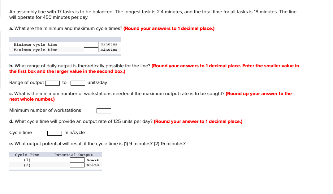 Solved An assembly line with 17 tasks is to be balanced. The | Chegg.com