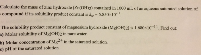 Zing hydroxide molar 2025 mass