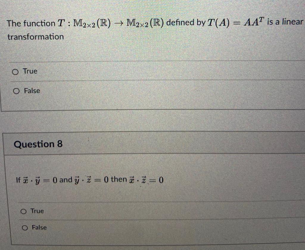 Solved The Function T M2x2 R M2x2 R Defined By T Chegg Com