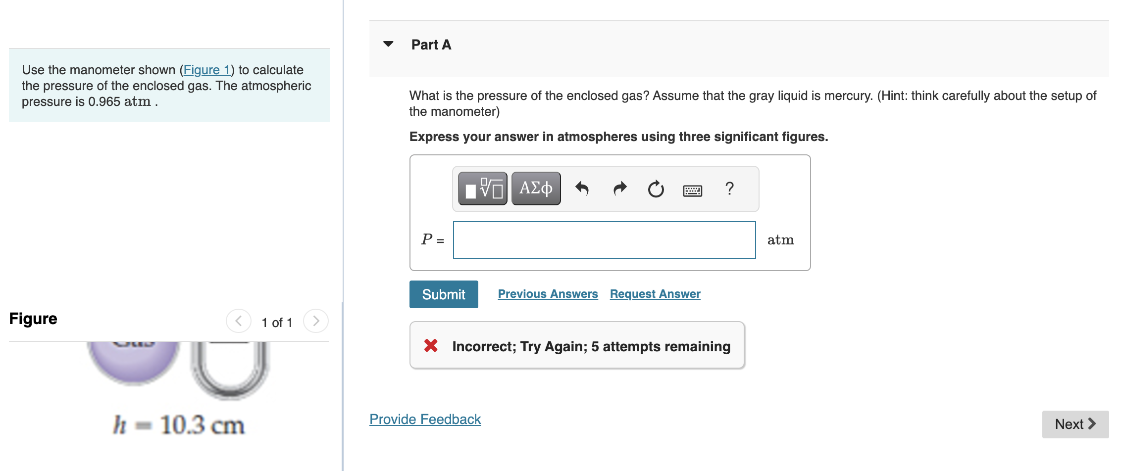 [Solved] Use the manometer shown (Figure 1) to calculate