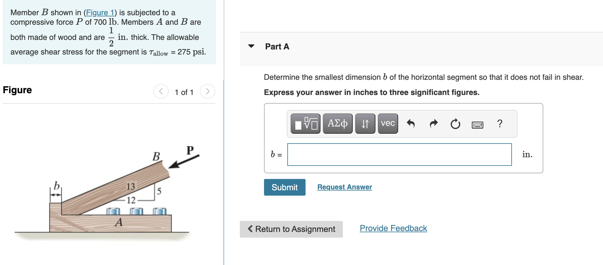 Solved Member B Shown In (Figure 1) Is Subjected To A | Chegg.com