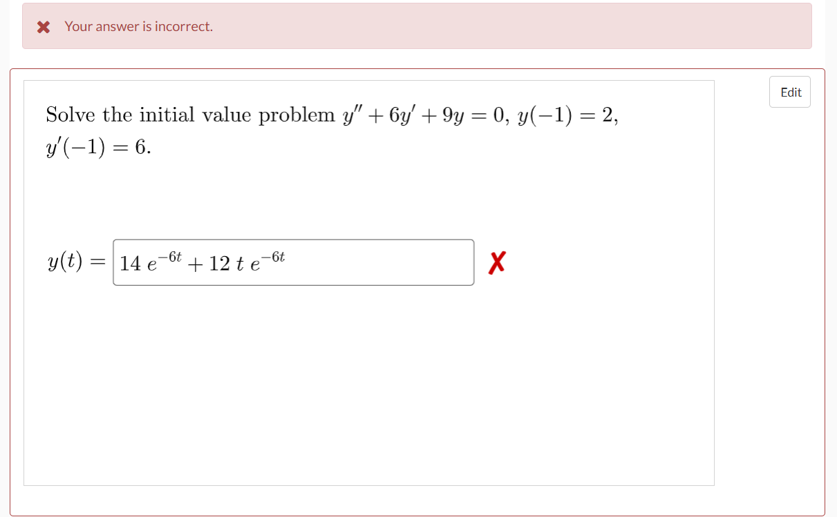 Solved Solve Initial Value Problem Y6y9y0 Y 12 4846