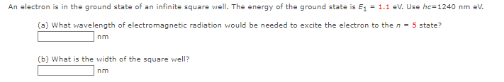Solved An electron is in the ground state of an infinite | Chegg.com