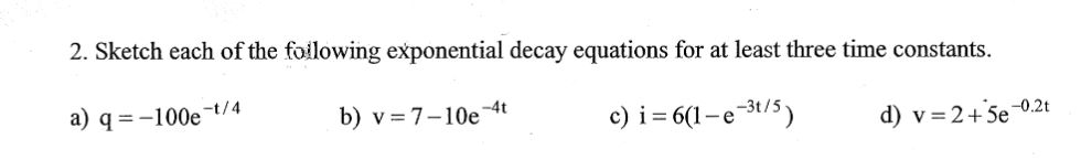 Solved 2. Sketch each of the following exponential decay | Chegg.com