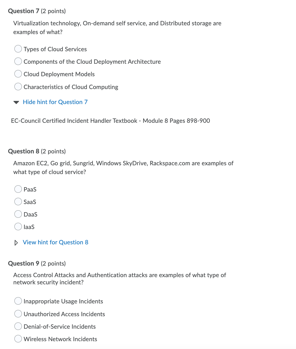 Solved Question 7 (2 Points) Virtualization Technology, | Chegg.com