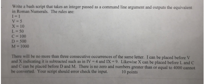 Solved Write A Bash Script That Takes An Integer Passed As A Chegg Com