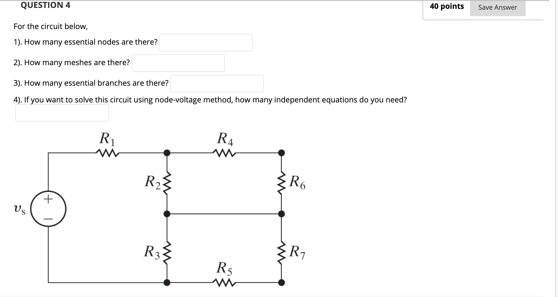 Solved QUESTION 4 40 points Save Answer For the circuit | Chegg.com