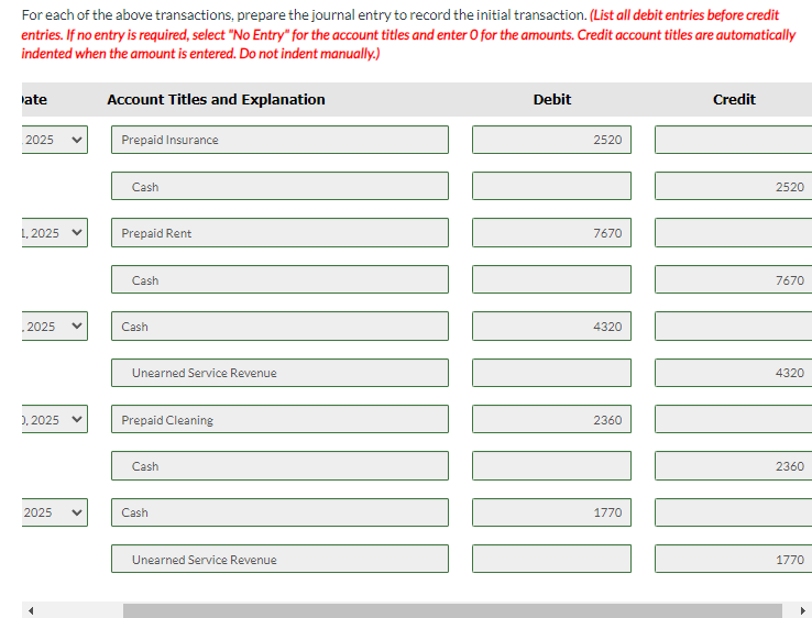 Solved For each of the above transactions, prepare the | Chegg.com