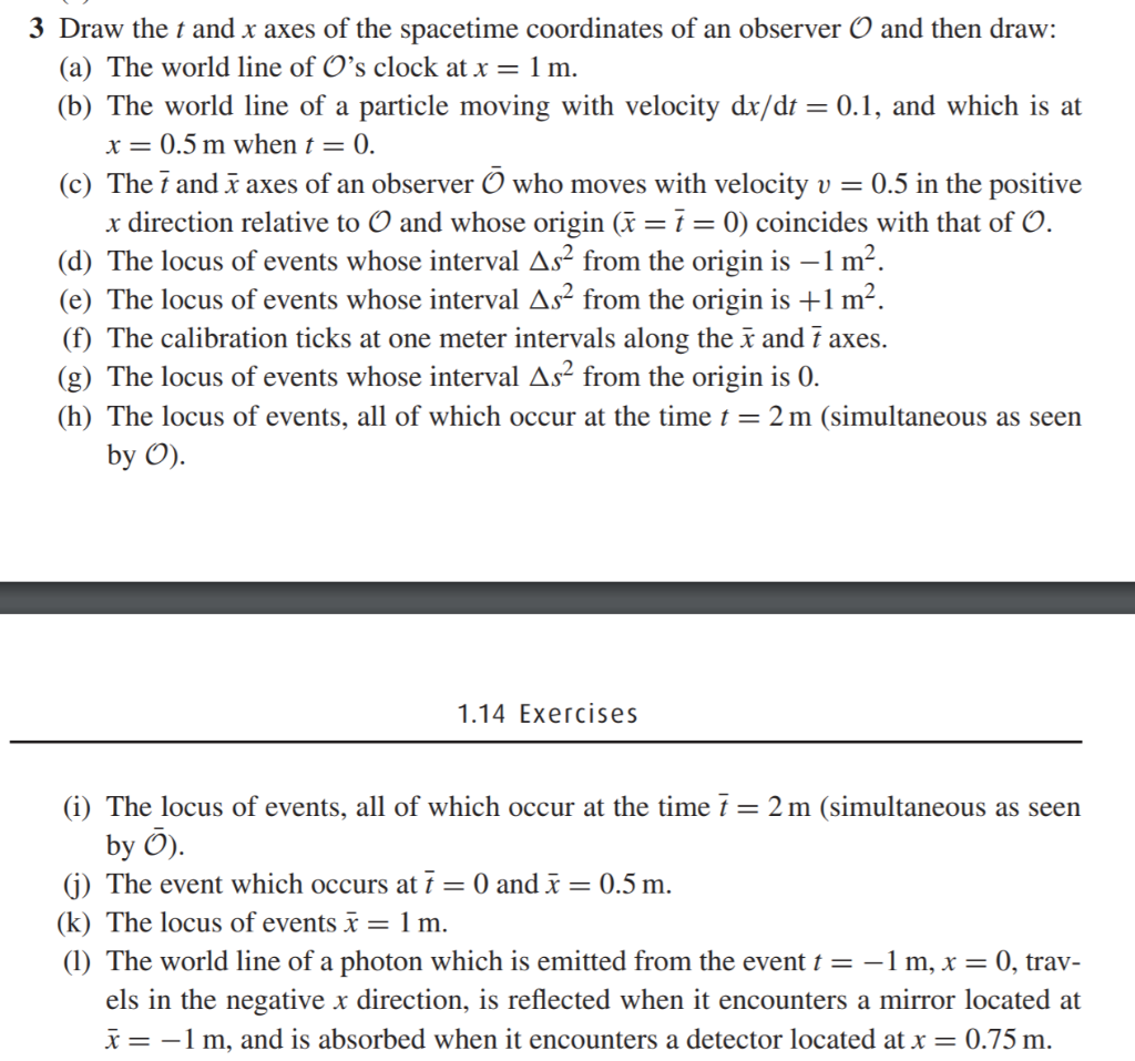 3 Draw The T And X Axes Of The Spacetime Coordinat Chegg Com