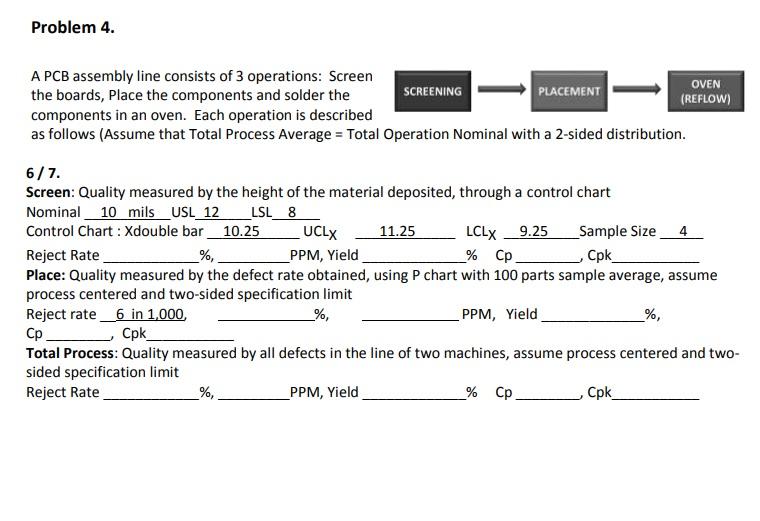 Problem 4. A PCB assembly line consists of 3 | Chegg.com