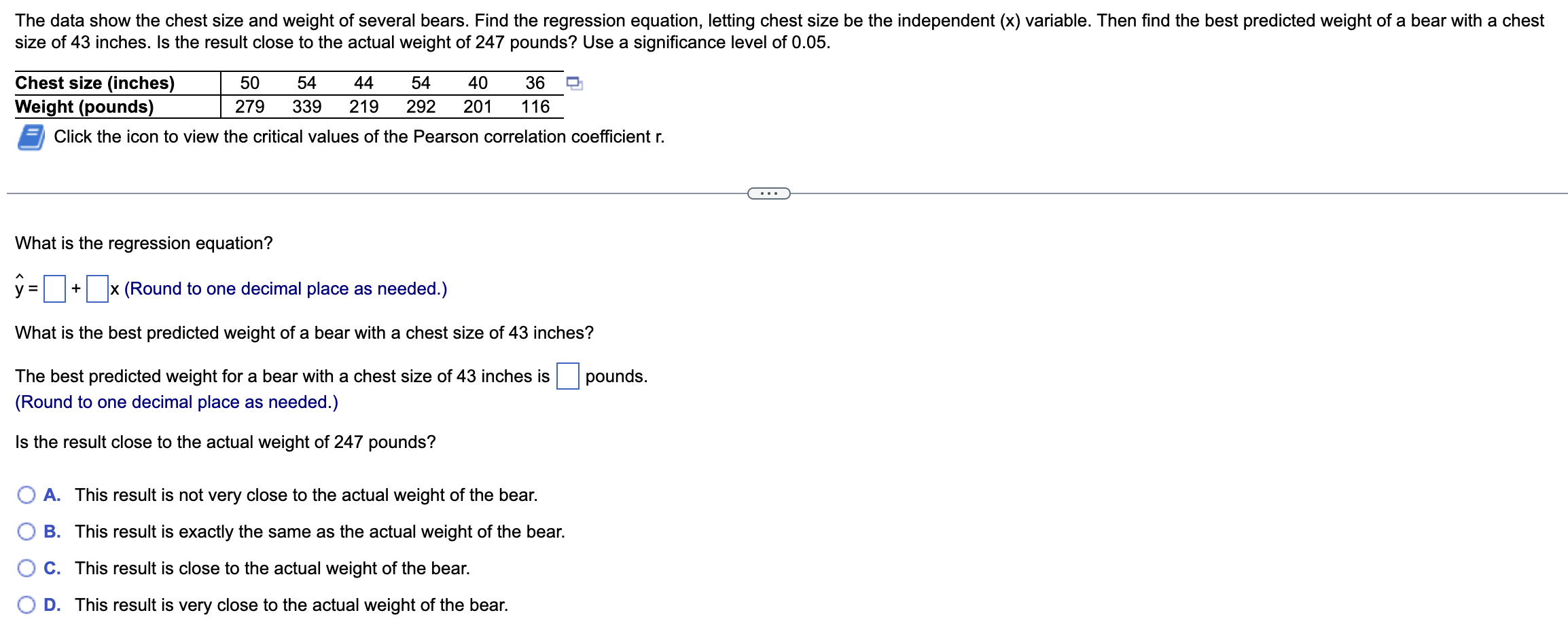Solved size of 43 inches. Is the result close to the actual | Chegg.com