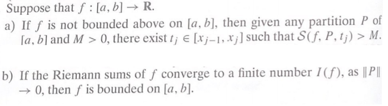 Suppose That F:[a,b]→R. A) If F Is Not Bounded Above | Chegg.com