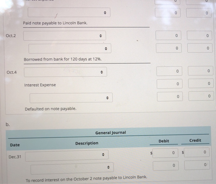 Solved Journal Entries for Accounts and Notes Payable Logan