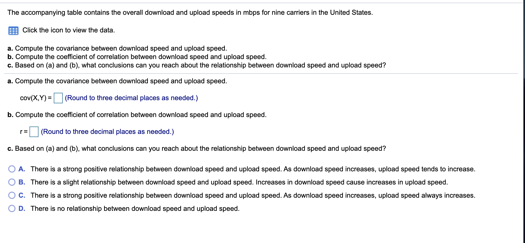 Solved The accompanying table contains the overall download