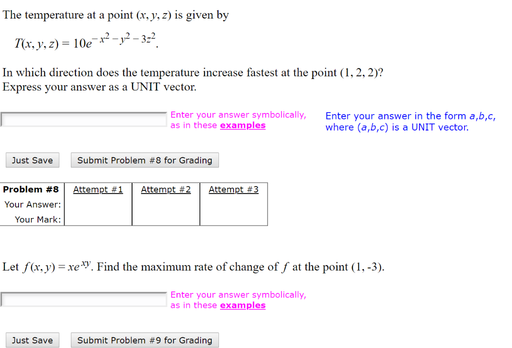 Solved The temperature at a point (x, y, z) is given by | Chegg.com