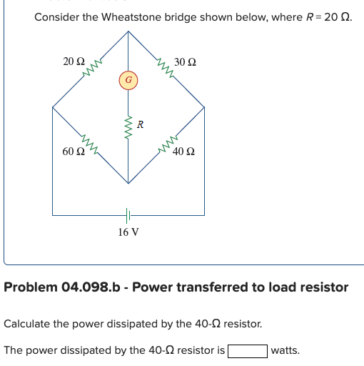 Solved Consider the Wheatstone bridge shown below, where R= | Chegg.com