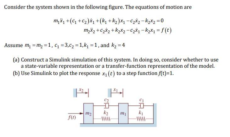 Solved Consider the system shown in the following figure. | Chegg.com