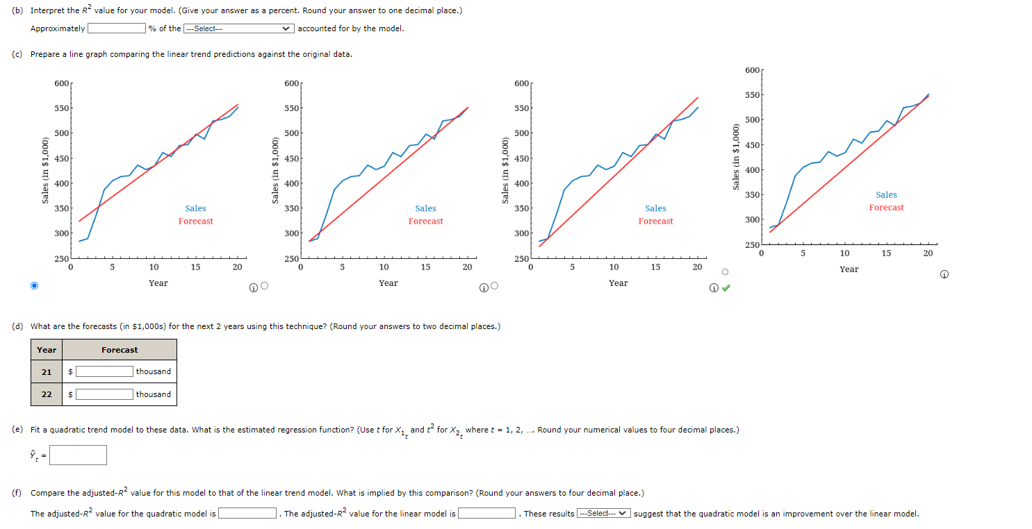 Solved (g) Prepare a line graph comparing the quadratic | Chegg.com