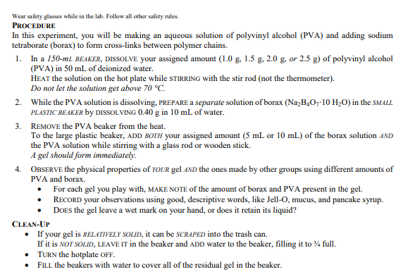 Slime Recipe, Procedural Writing