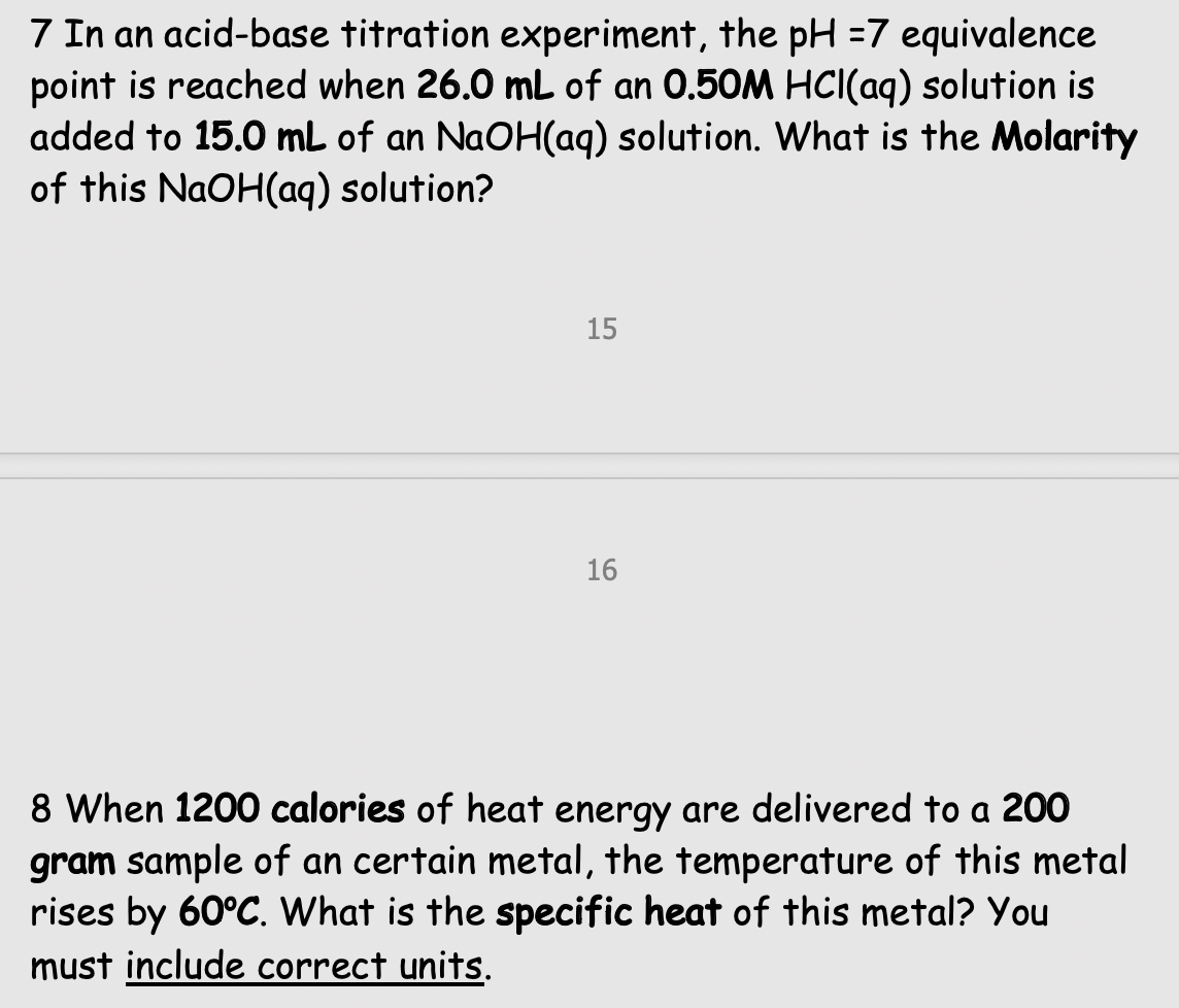 experiment 7 acid base titration