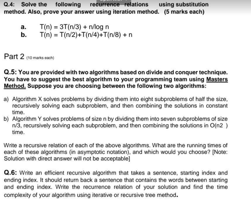 solved-part-1-q-1-solve-the-following-recurrence-relations-chegg