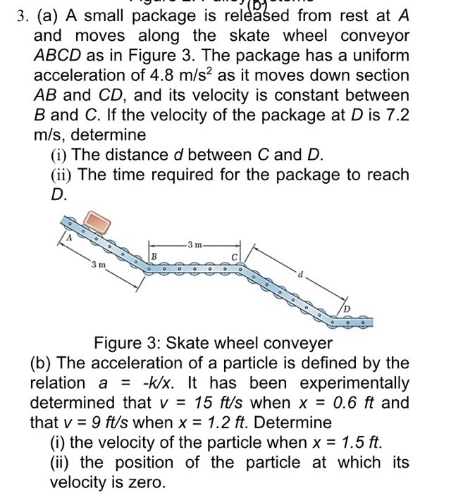 Solved 3. (a) A Small Package Is Released From Rest At A And | Chegg.com