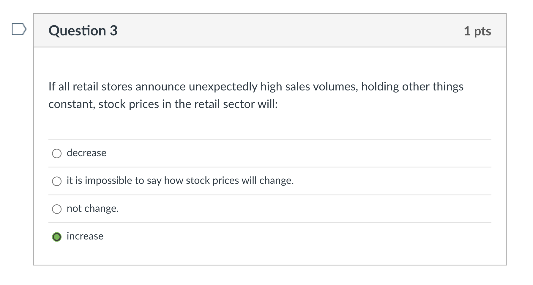 Solved If all retail stores announce unexpectedly high sales
