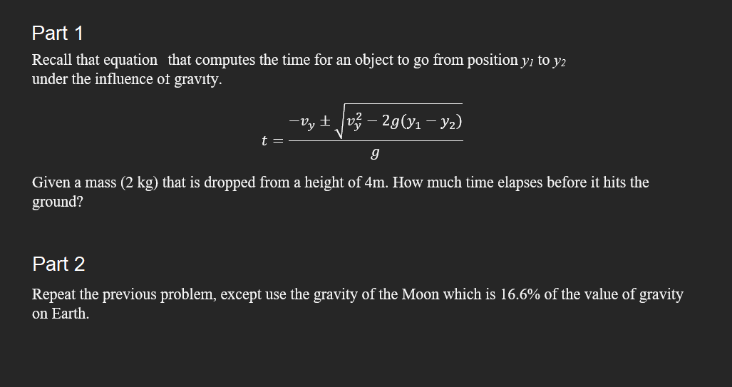 Solved Recall that equation that computes the time for an | Chegg.com