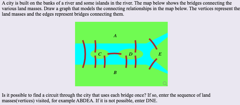 Solved A city is built on the banks of a river and some | Chegg.com