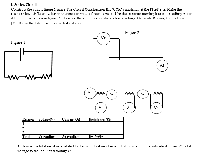 Solved I. Series Circuit Construct the circuit figure 1 | Chegg.com