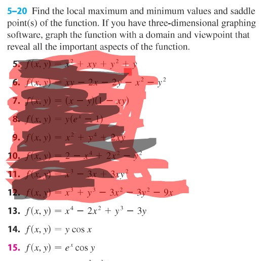 Solved 5-20 Find the local maximum and minimum values and | Chegg.com