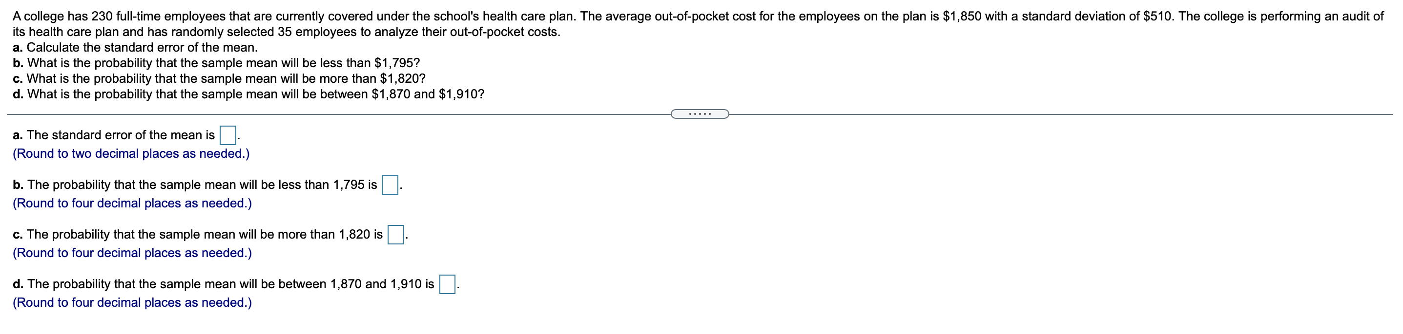 Solved A college has 230 full-time employees that are | Chegg.com