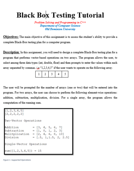Solved Black Box Testing Tutorial Problem Solving and | Chegg.com