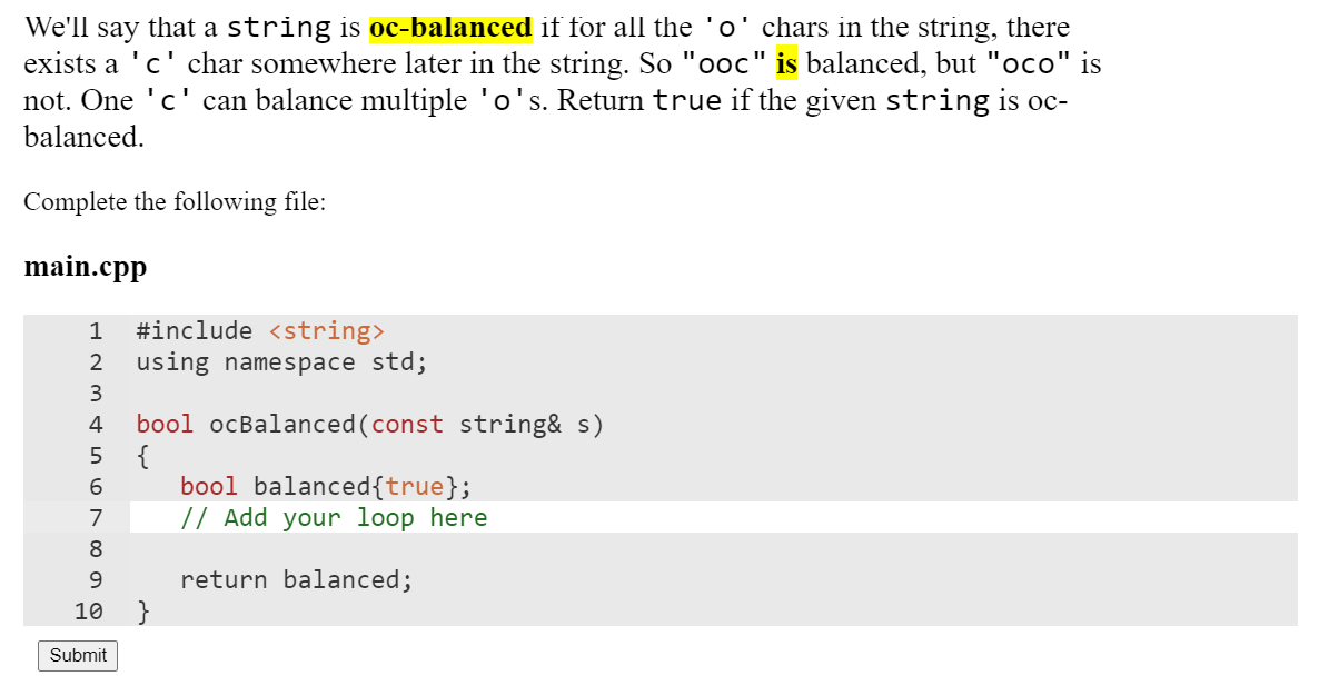 Solved We'll say that a string is oc-balanced if for all the | Chegg.com