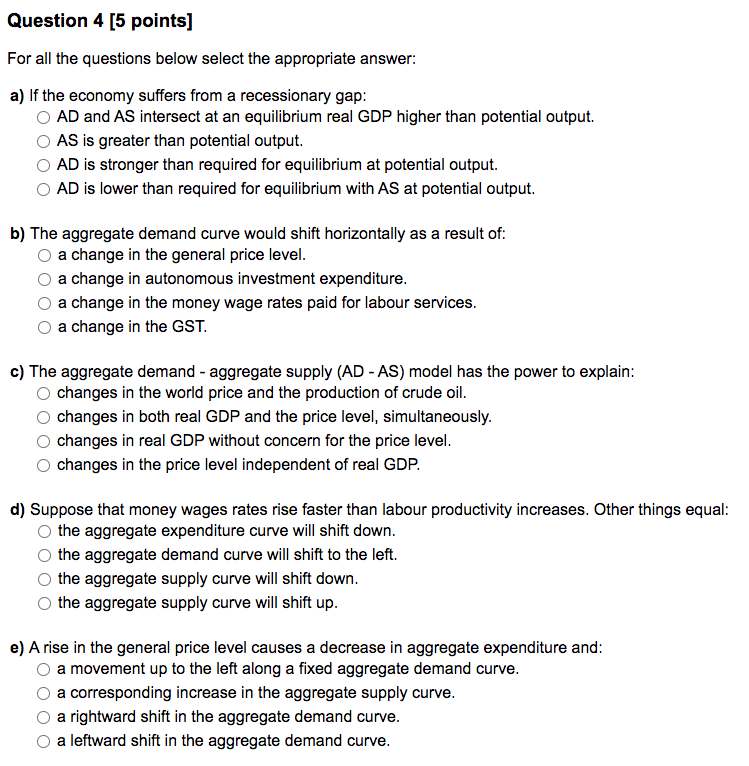 Solved Question 4 [5 points] For all the questions below | Chegg.com